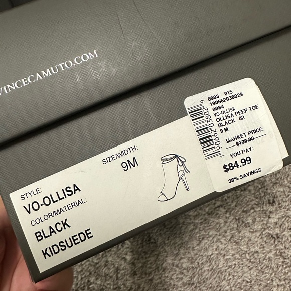 Vince Camuto Black Suede High Heels size 9 - Picture 5 of 11